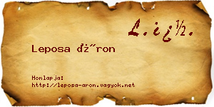 Leposa Áron névjegykártya